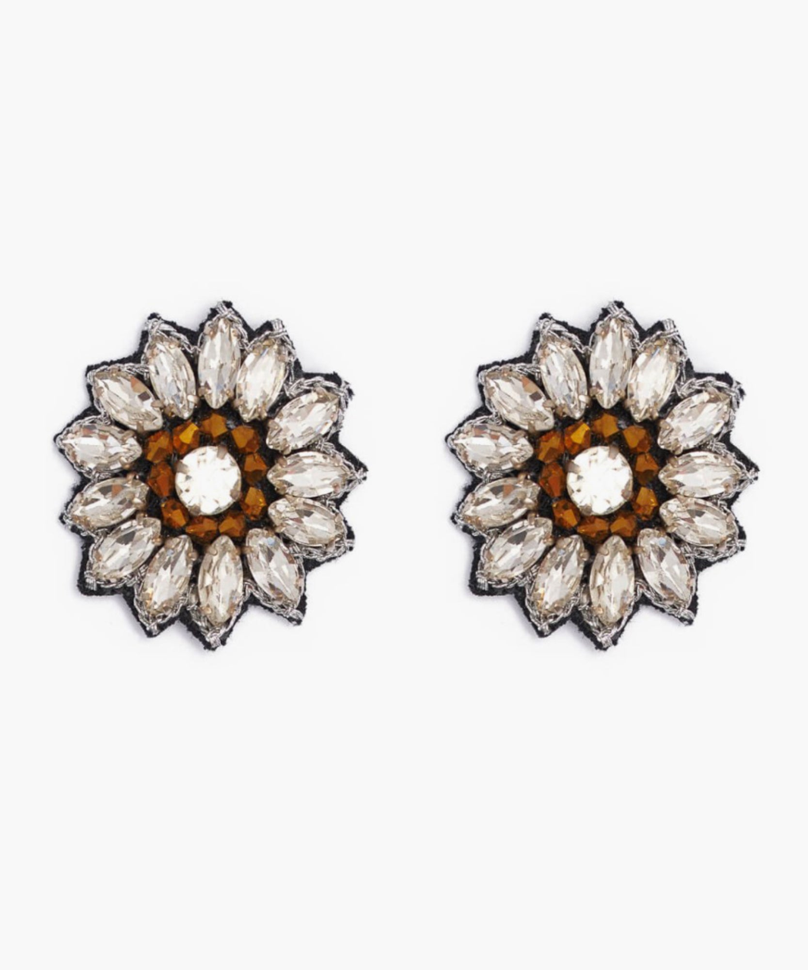Aros Flor Cristales