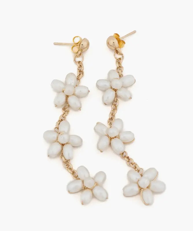 Aros Flores De Perlas