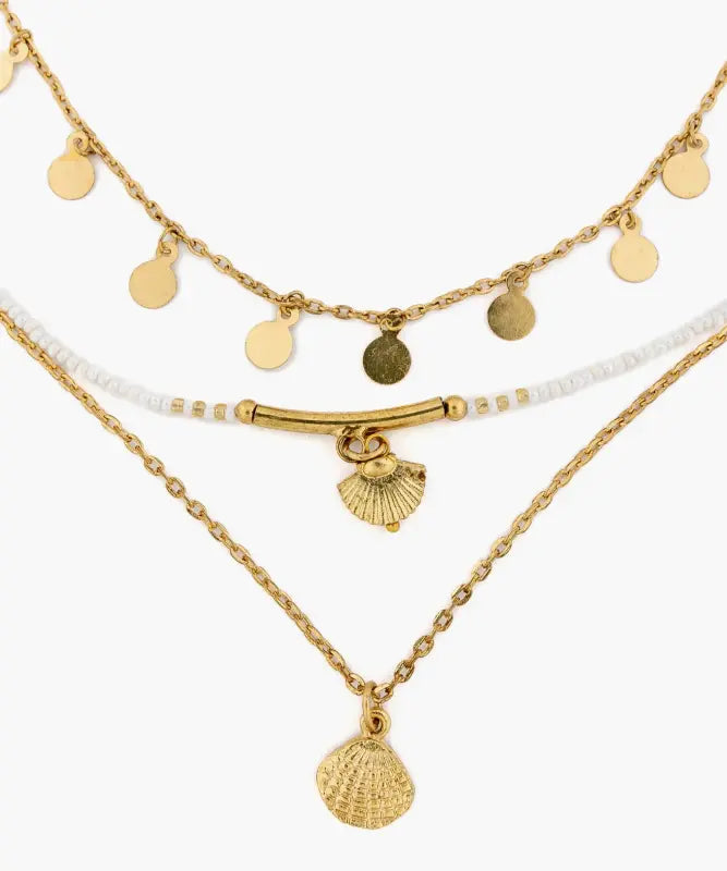 Collar Paradiso Moneda Y Conchitas
