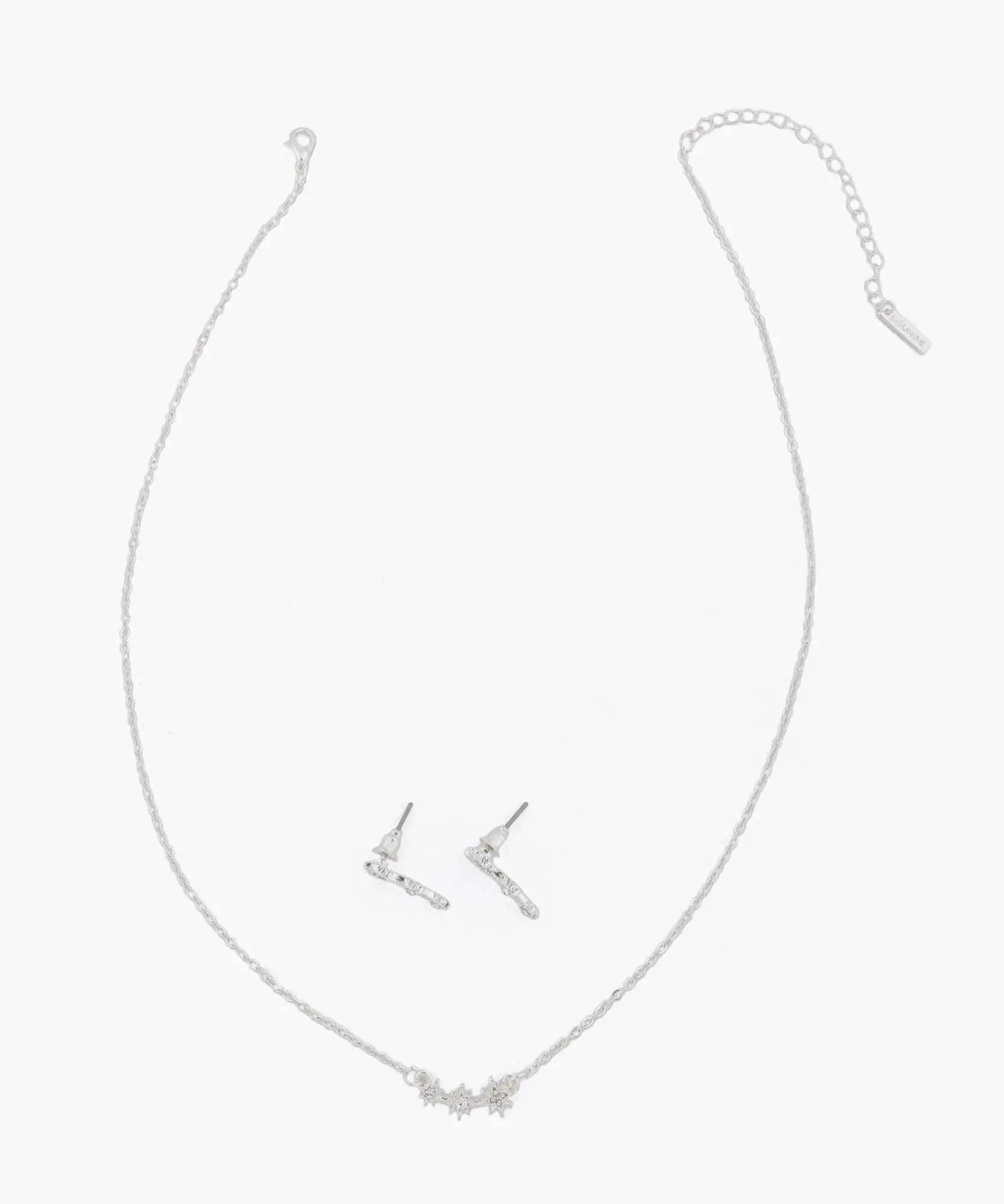 Set Collar Y Aros Estrellas Strass