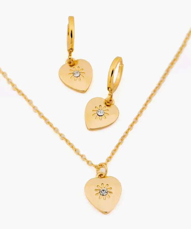 Set Collar Y Aros Corazón