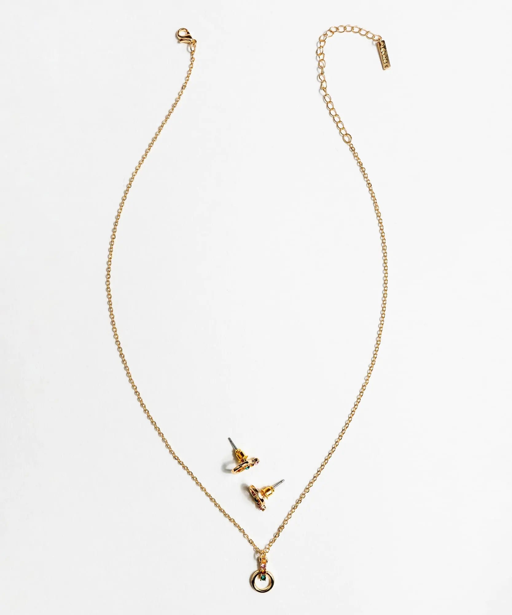 Set Collar Y Aros Detalle Strass
