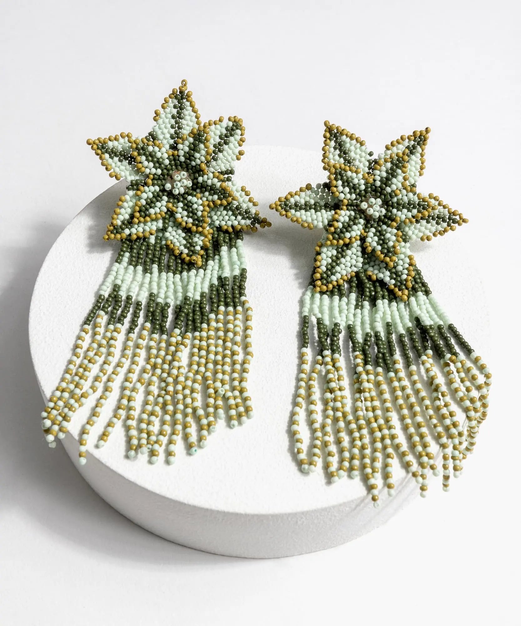 Aros Boho Mostacillas Flor
