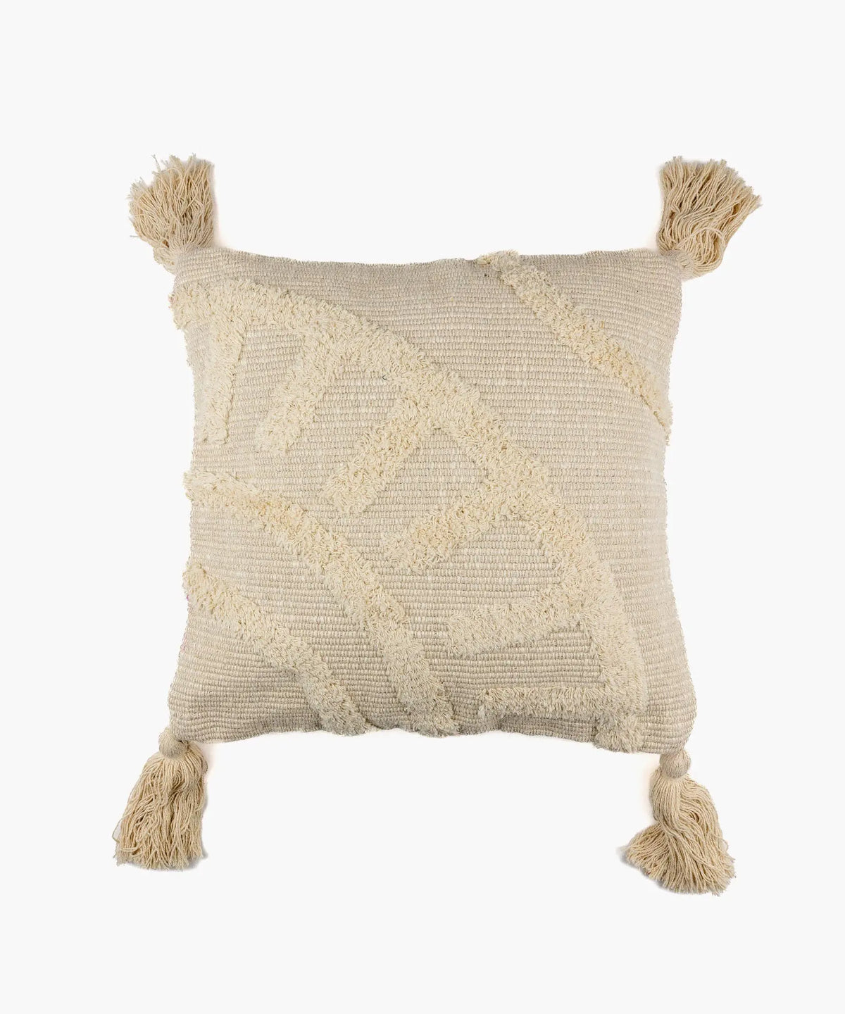 Funda Cojín Algodón Borlas Boho