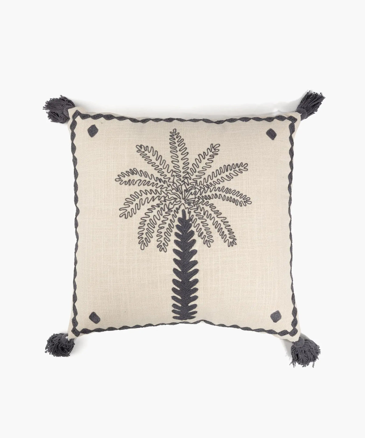 Cojín Algodón Palmeras Bordadas