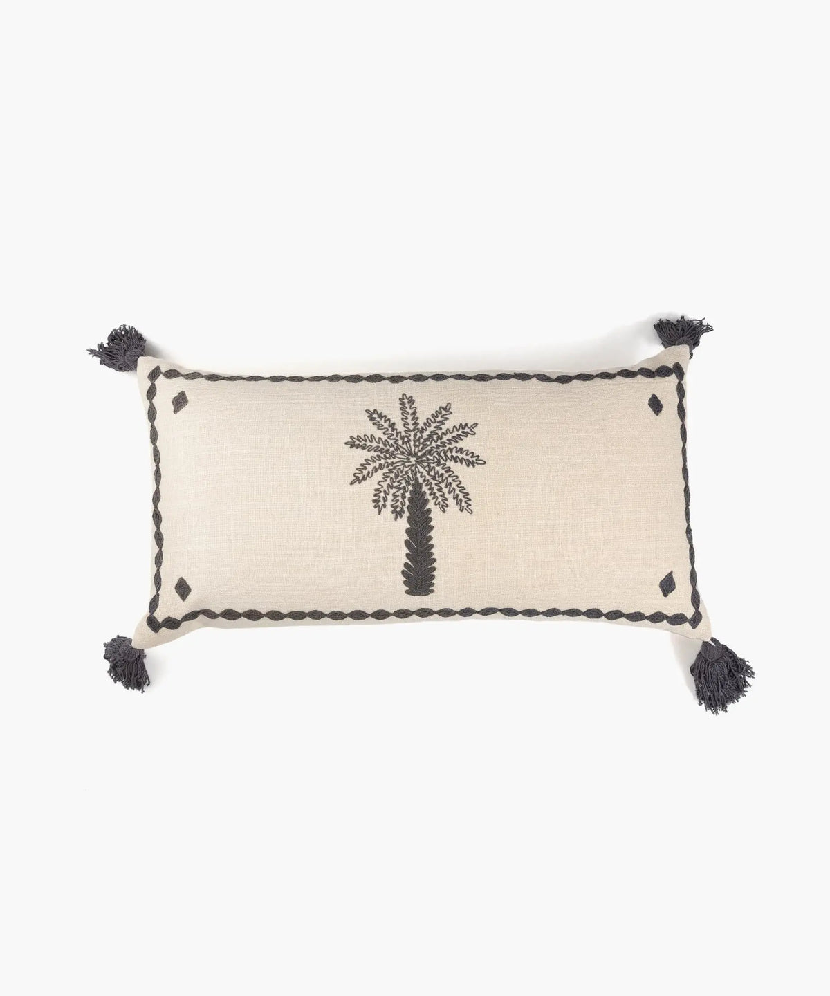 Cojín Algodón Palmeras Bordadas