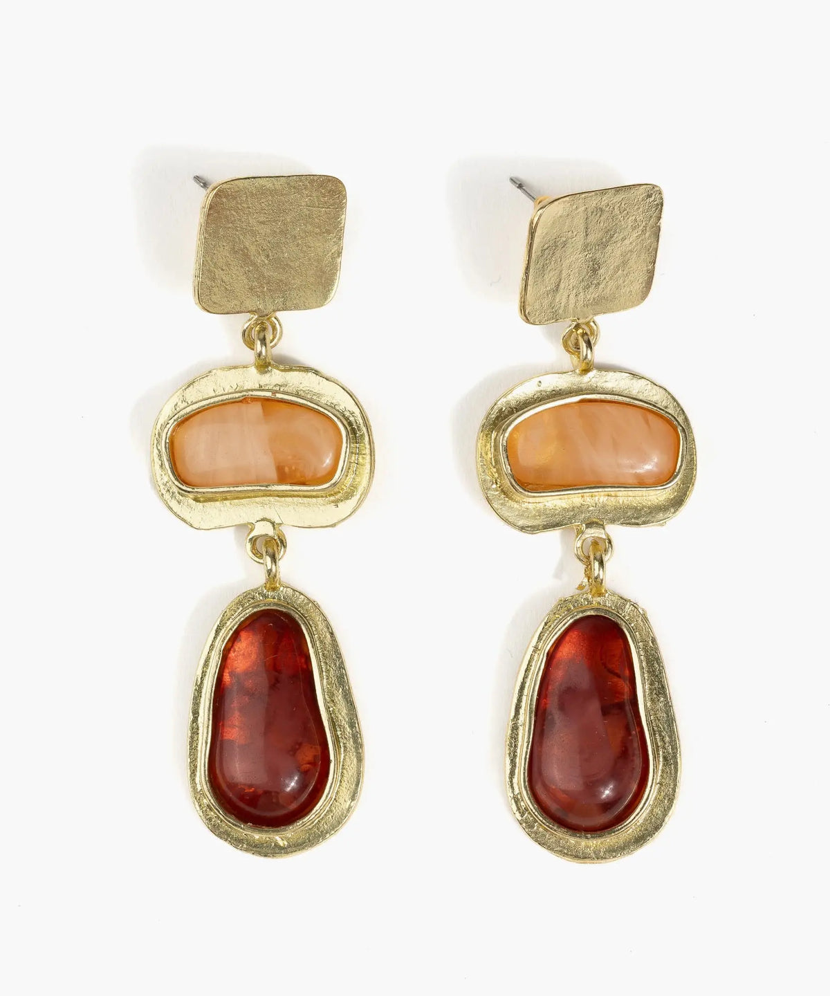 Aros Piedras Doble Color