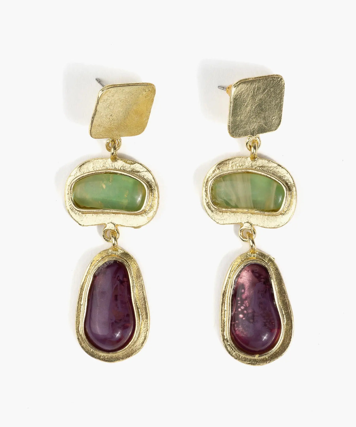 Aros Piedras Doble Color