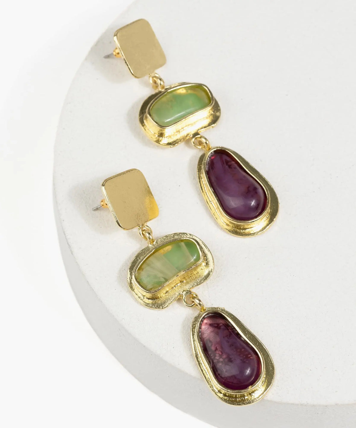 Aros Piedras Doble Color