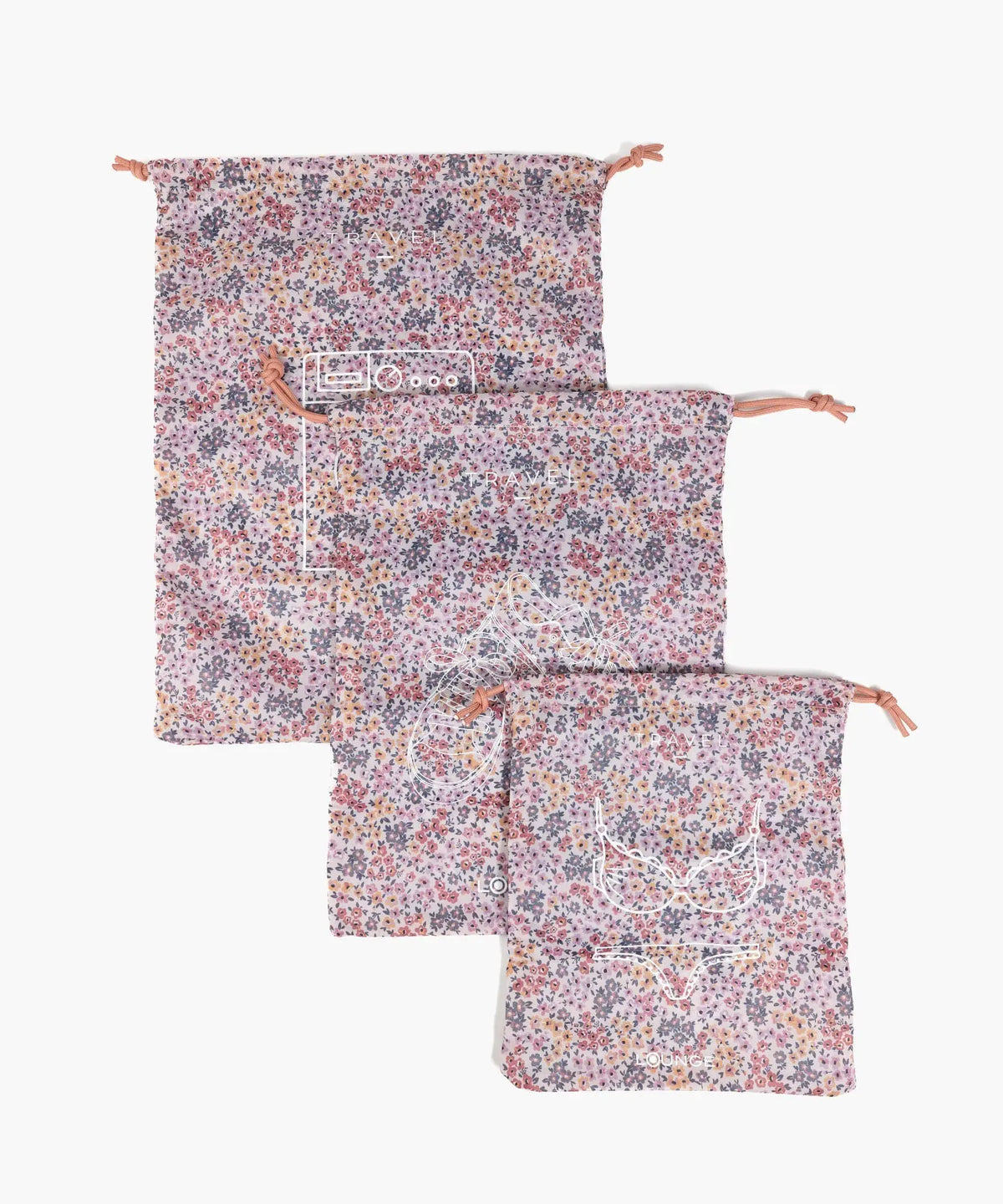 Set Bolsas Flores Travel