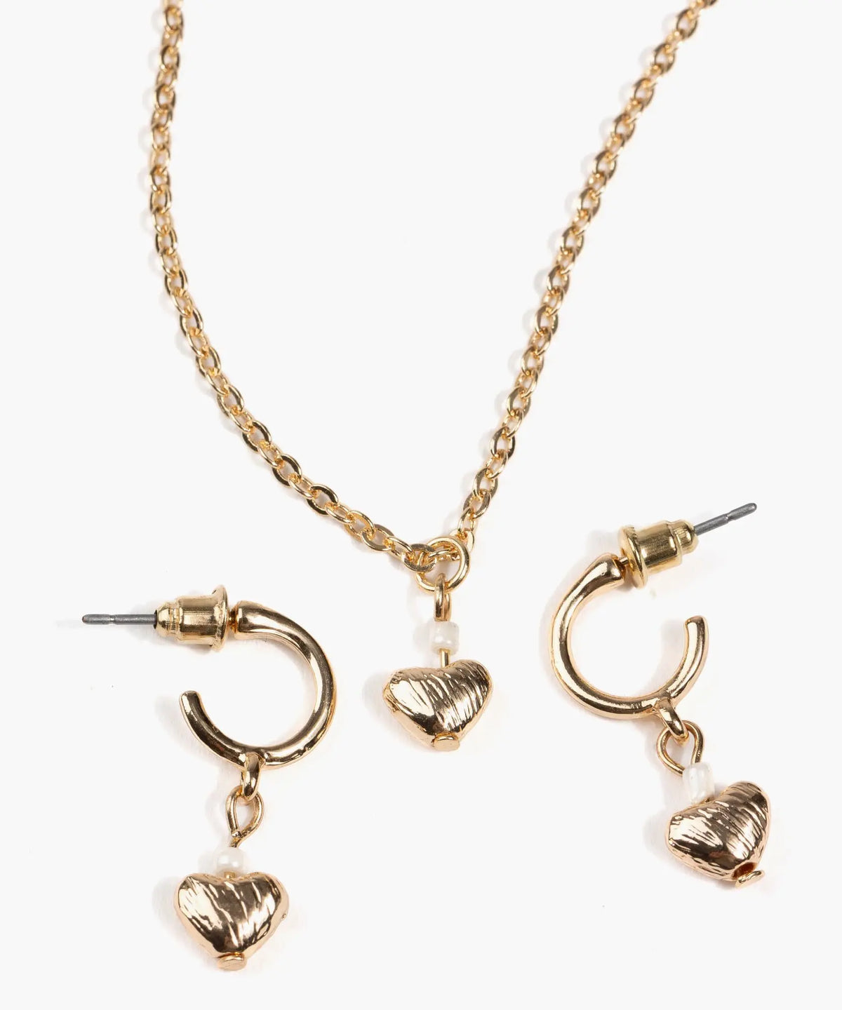 Set Collar Y Aros Corazones