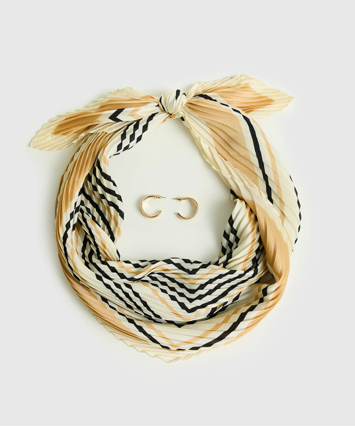 Set Pañuelo Y Aros Plisados