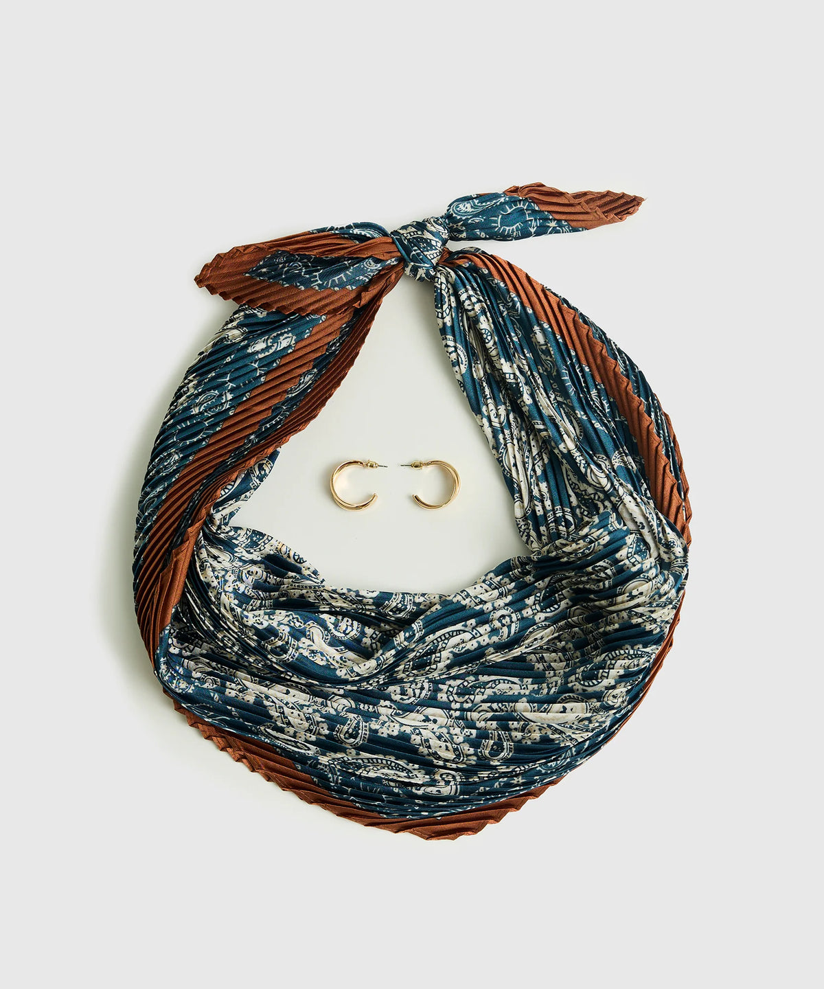 Set Pañuelo Y Aros Plisados