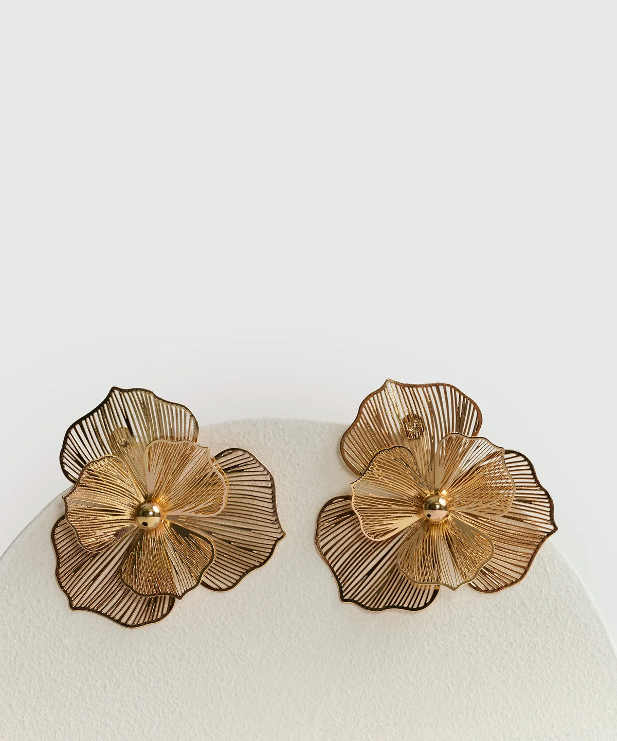 Aros Flor Efecto Tela Fiesta