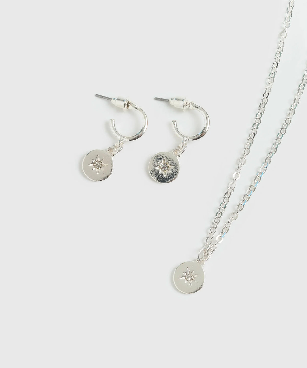 Set Collar Y Aros Emboss Estrella