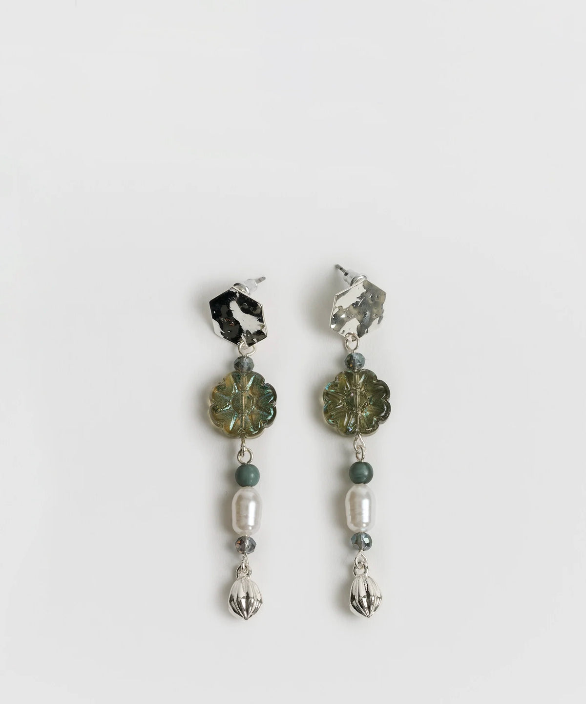 Aros Charm Flor Piedra Woman