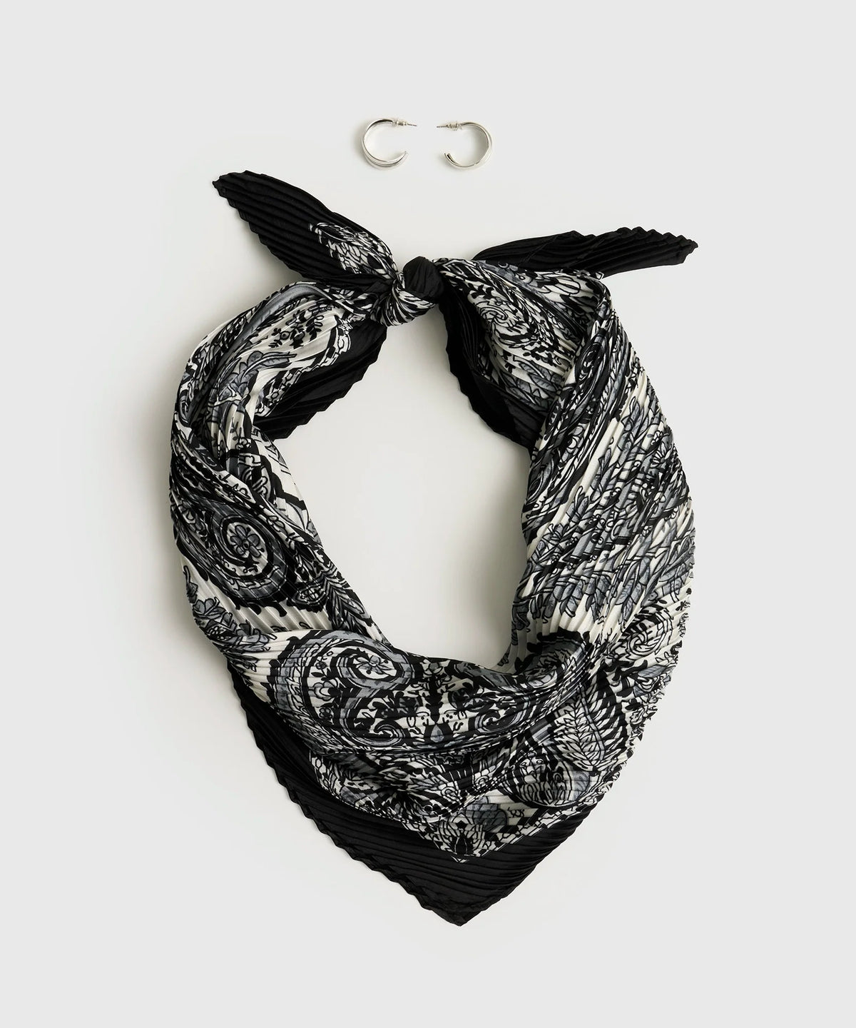 Set Pañuelo Y Aros Pañuelo Plisado Argollas Doble Craft