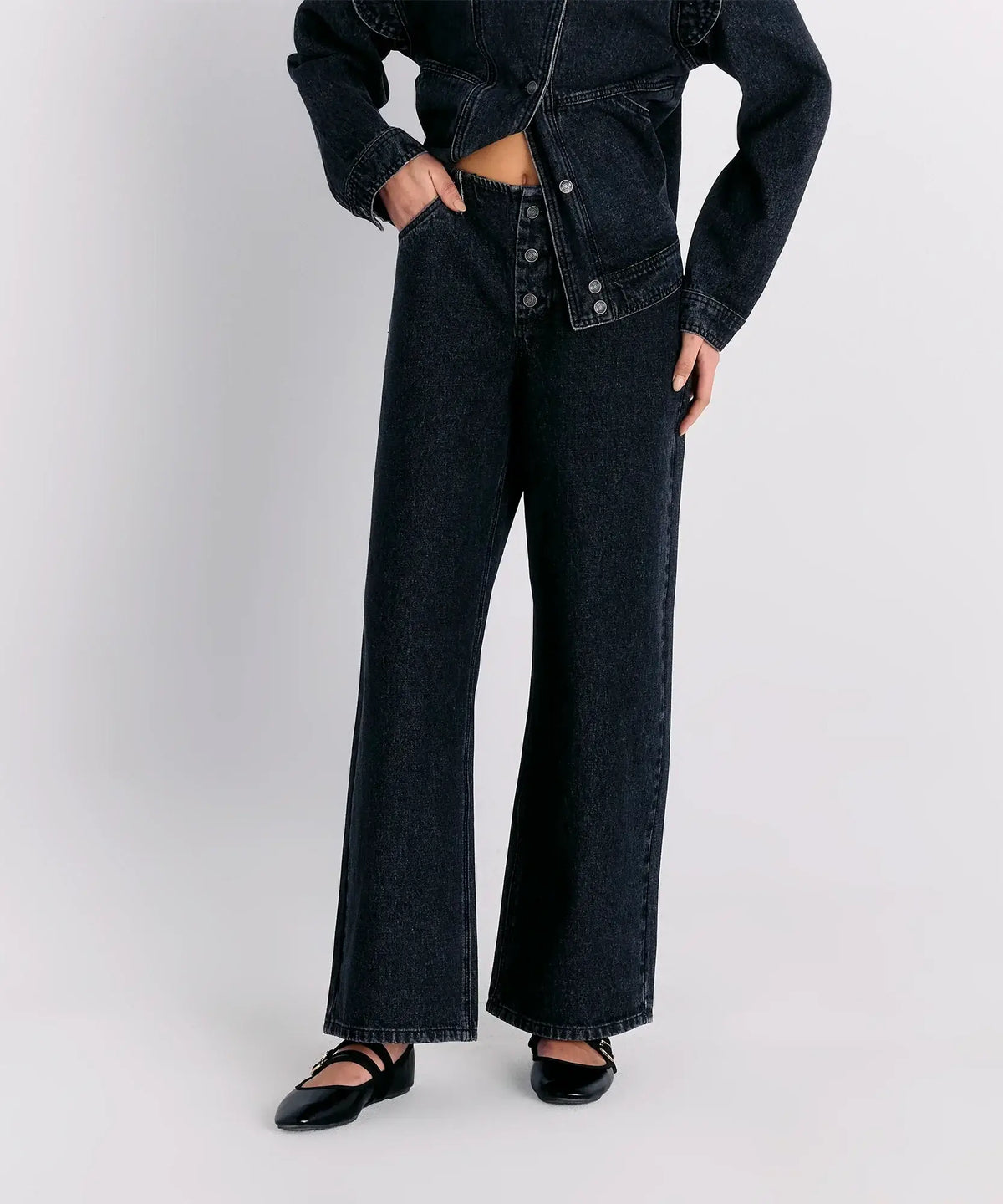 Pantalón Sin Pretina Denim
