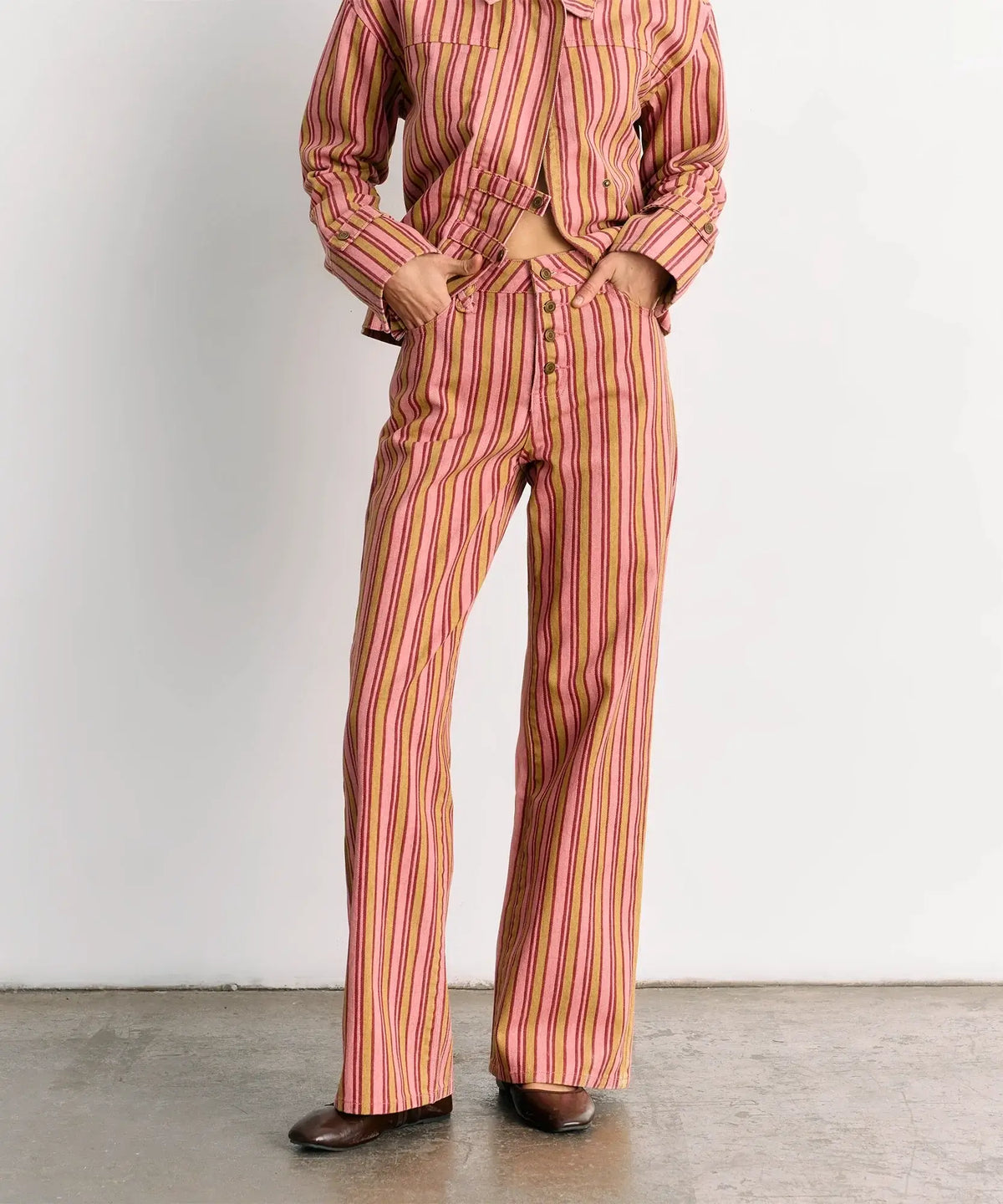 Pantalón Rayas Pink Denim