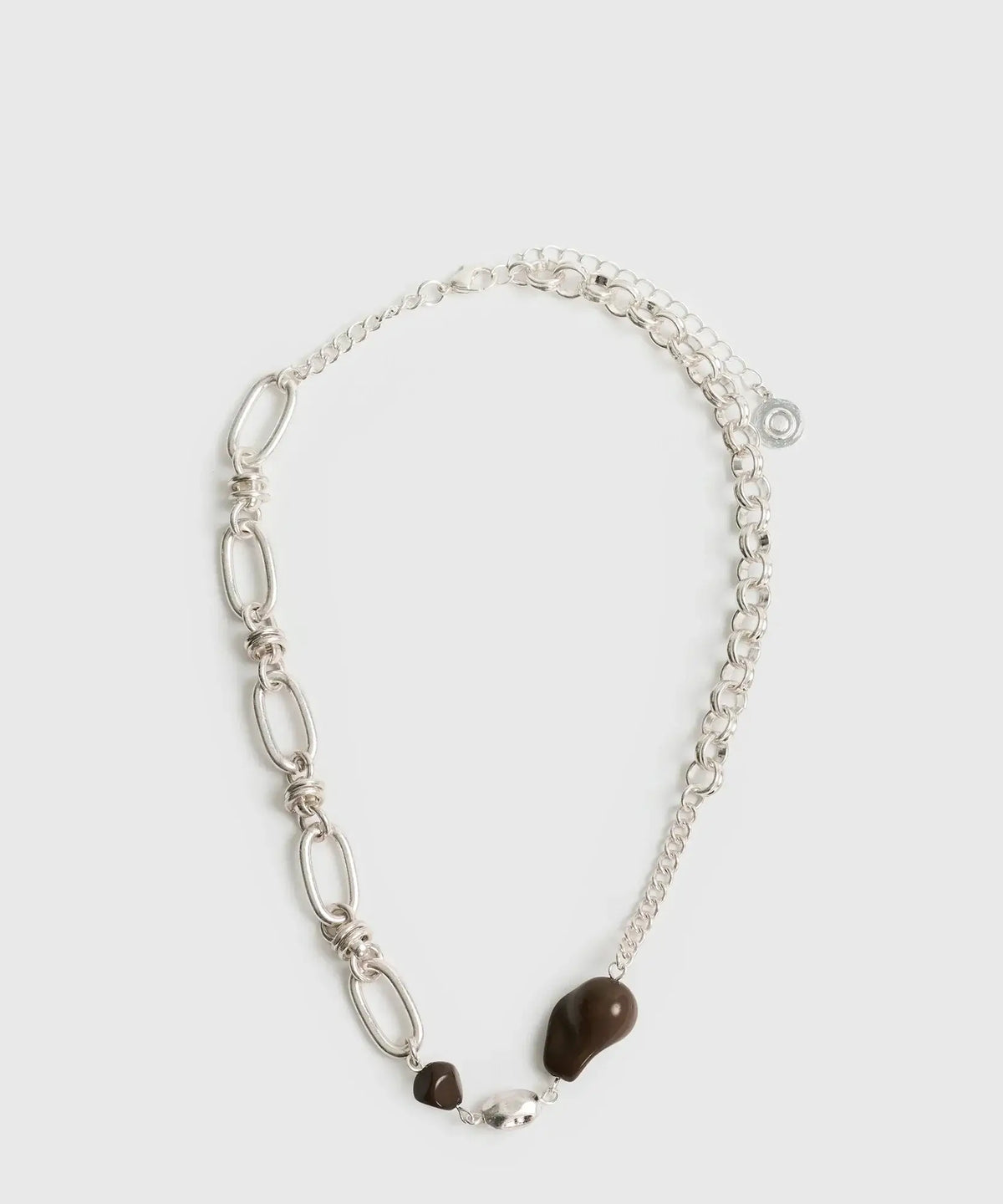 Collar Corto Boho de Lounge con cadena gruesa y piedras de diferentes tamaños. Estilo bohemio.