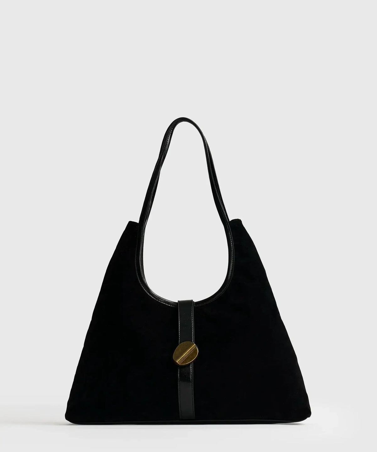 Cartera De Hombro Fake Suede Broche
