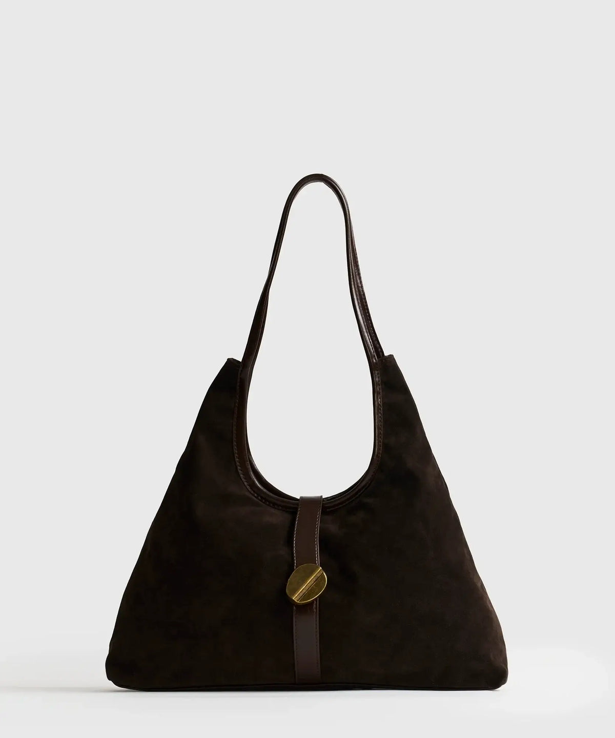 Cartera De Hombro Fake Suede Broche