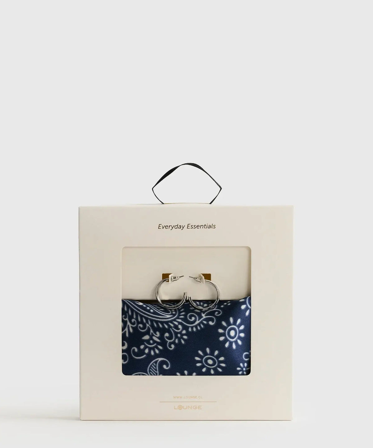 Set Pañuelo Y Aros Estampado Y Argollas Semiabiertas