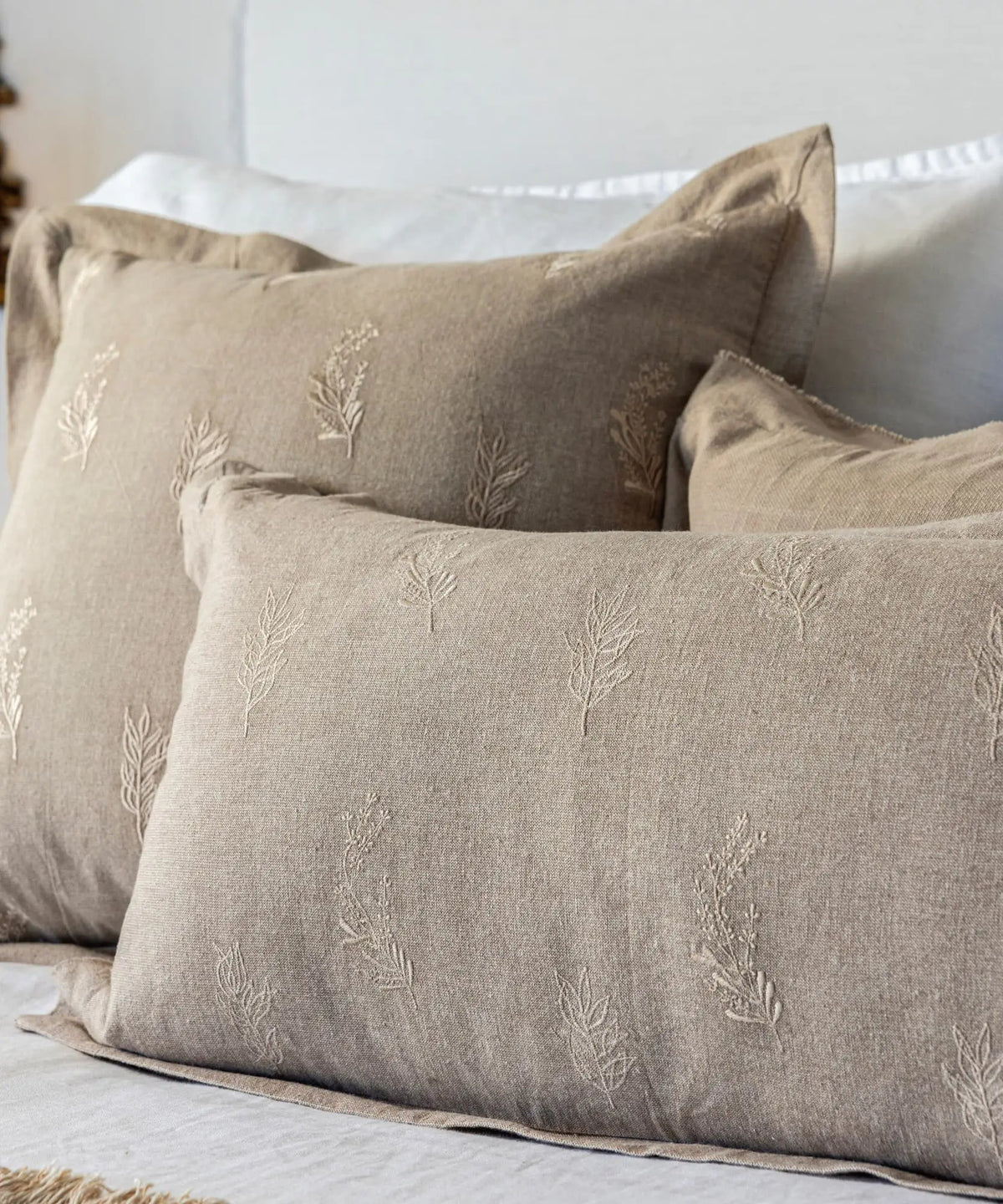 Cojín Algodón Hojas