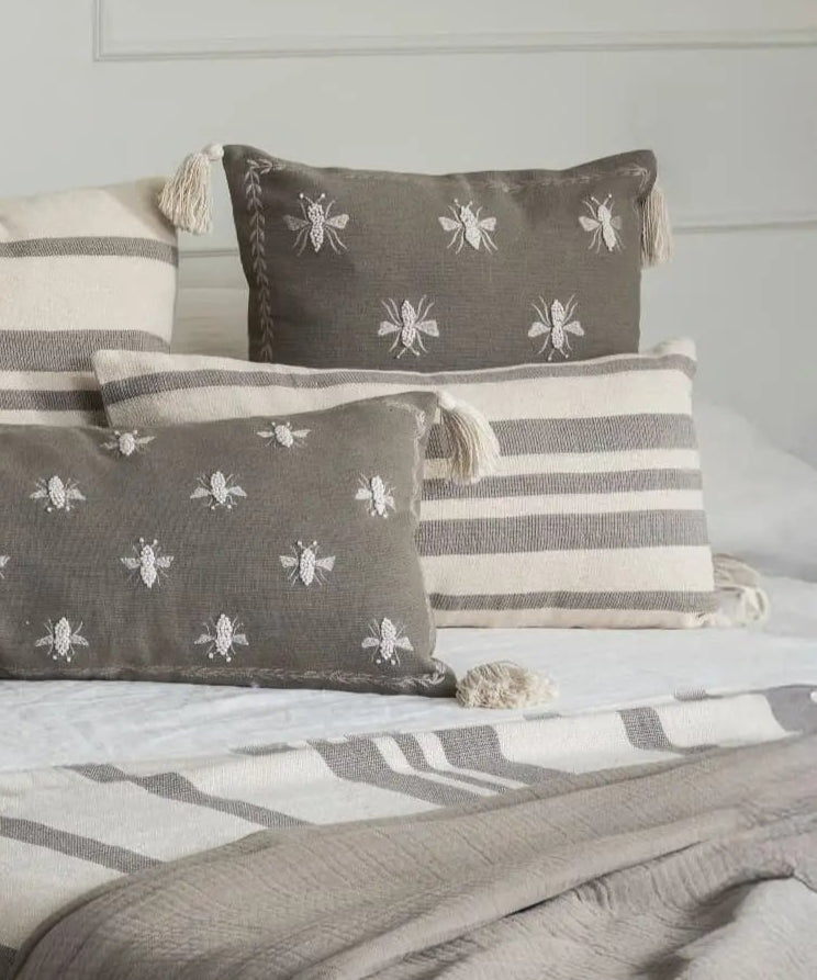 Cojín Algodón Textura Líneas