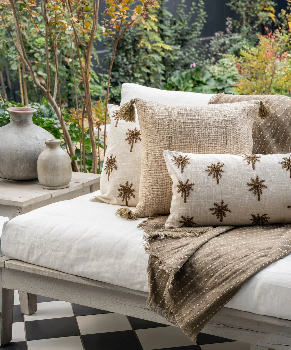 Cojín Algodón Palmeras