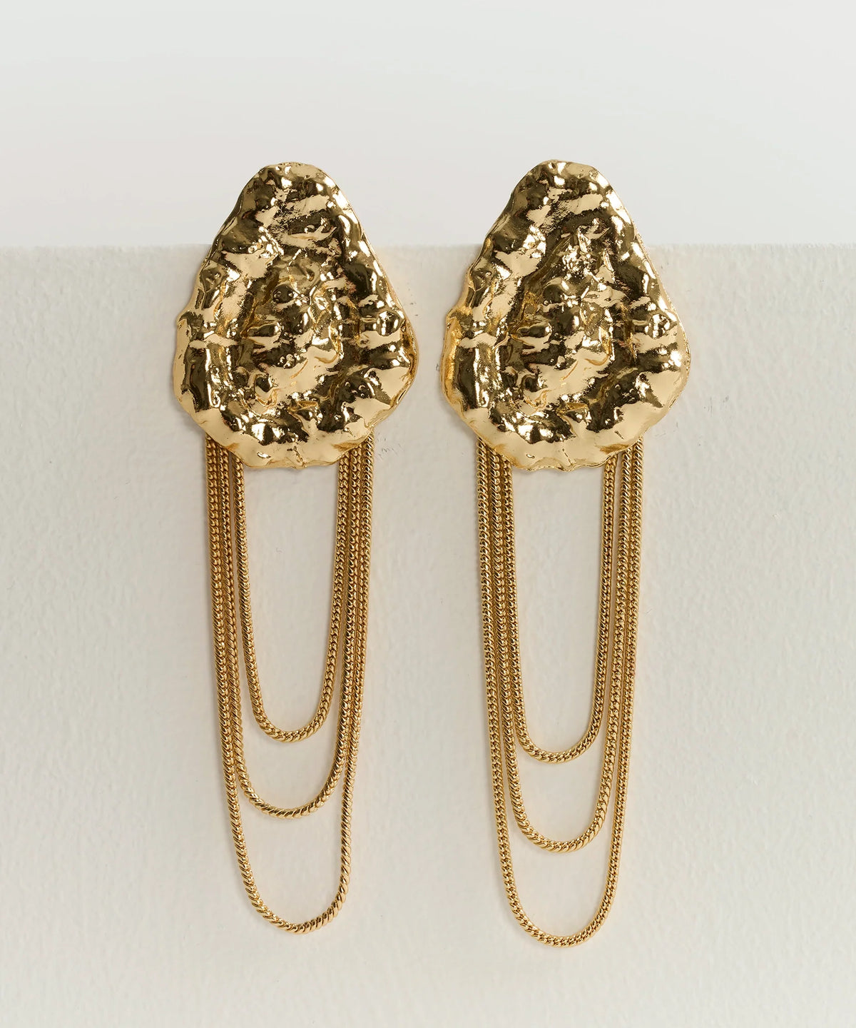 Aros Triángulo Machacado Strass Cadenas Woman