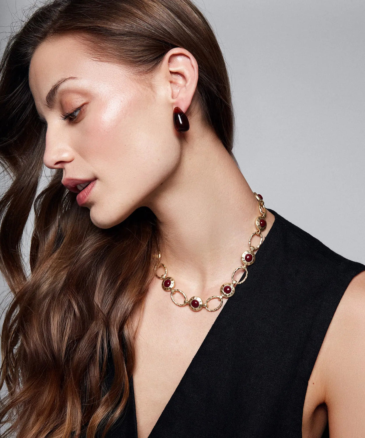 Collar Óvalos Y Piedras