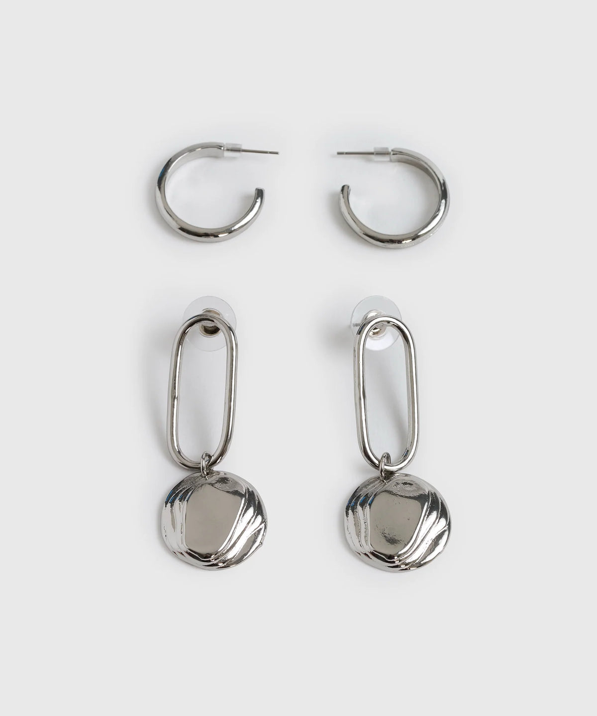 Set Aros Argollas Simples Y Monedas