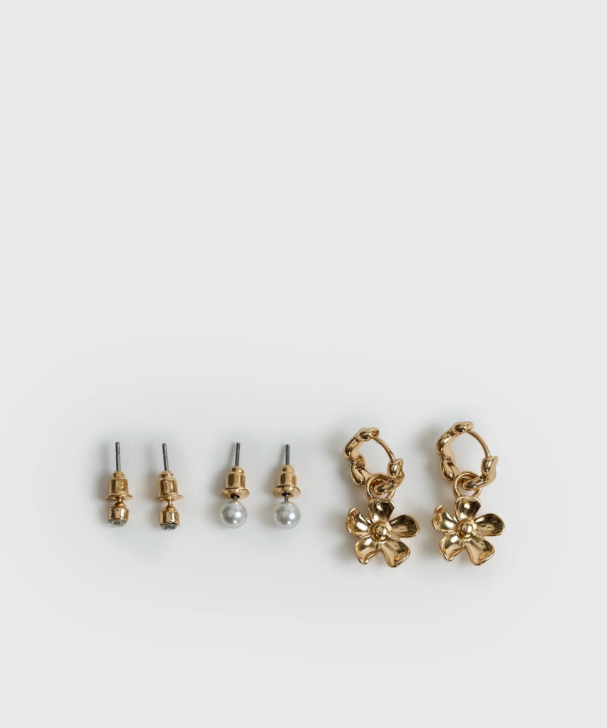 Set Aros Perla Flores Punto Luz