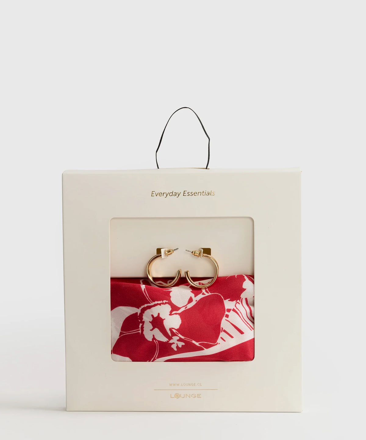 Set Pañuelo Y Aros Pañuelo Estampado Argollas Doble