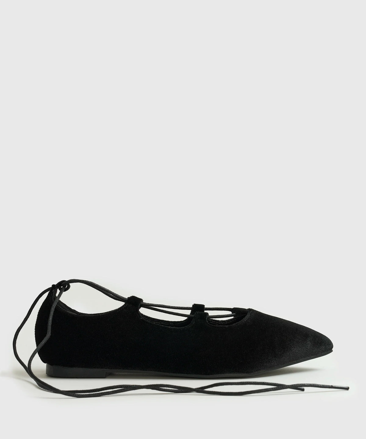 Zapato Ballerina Terciopelo Amarras