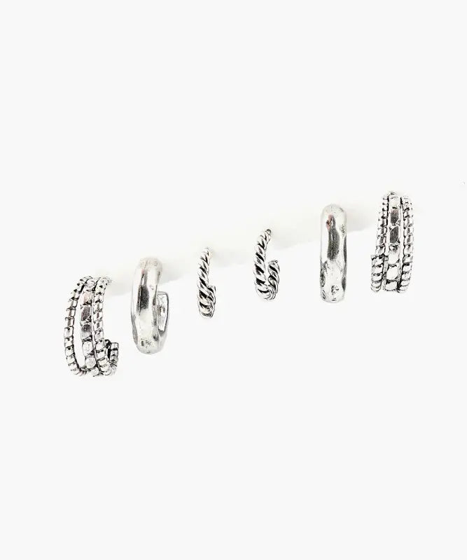 Set Aros Argollas Textura
