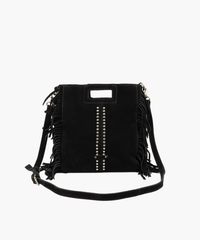 Cartera Gamuza Flecos Y Tachas