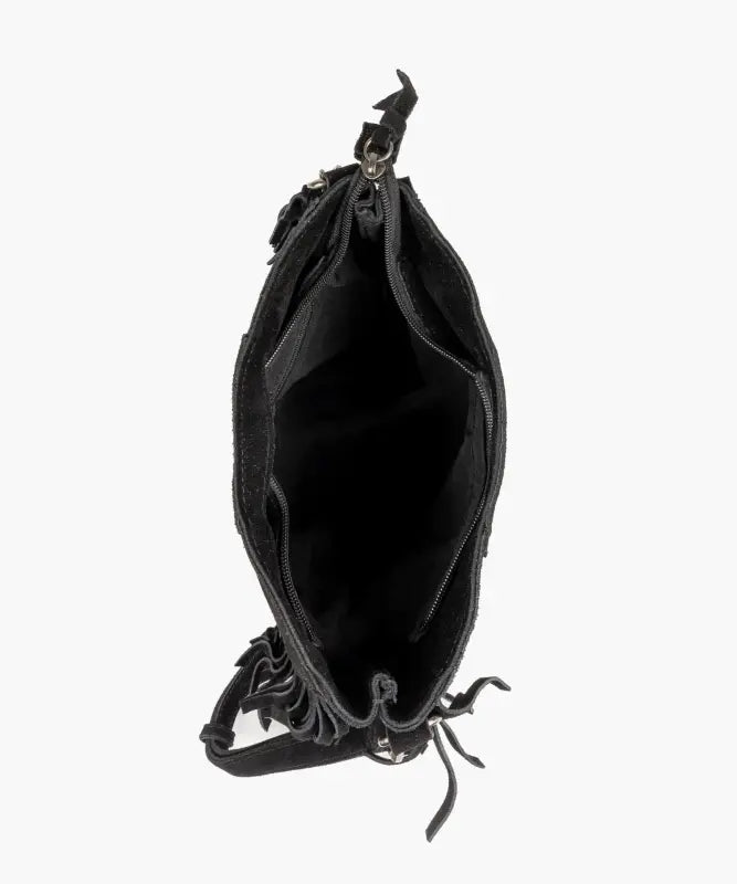 Cartera Gamuza Flecos Y Tachas