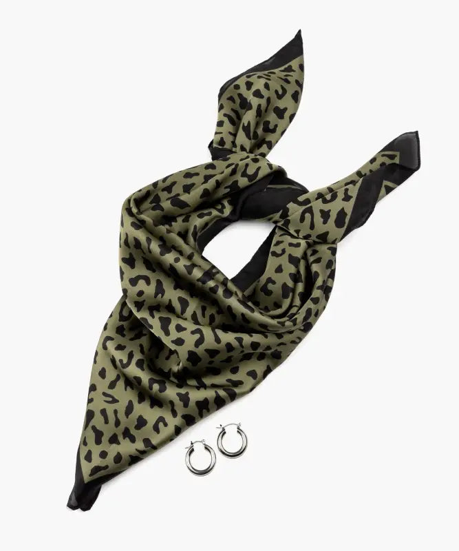 Set Pañuelo Y Aros Animal Print