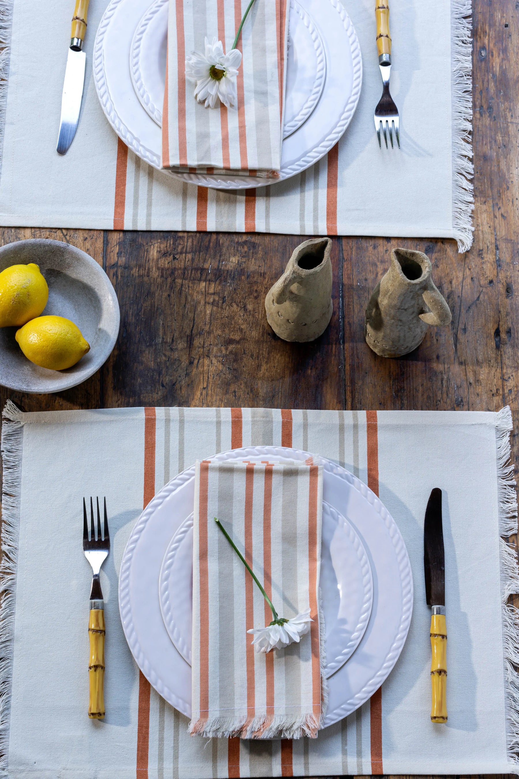 Set Individuales Lineas Bicolor
