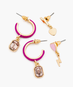 Set Aros Argollas Y Corazones