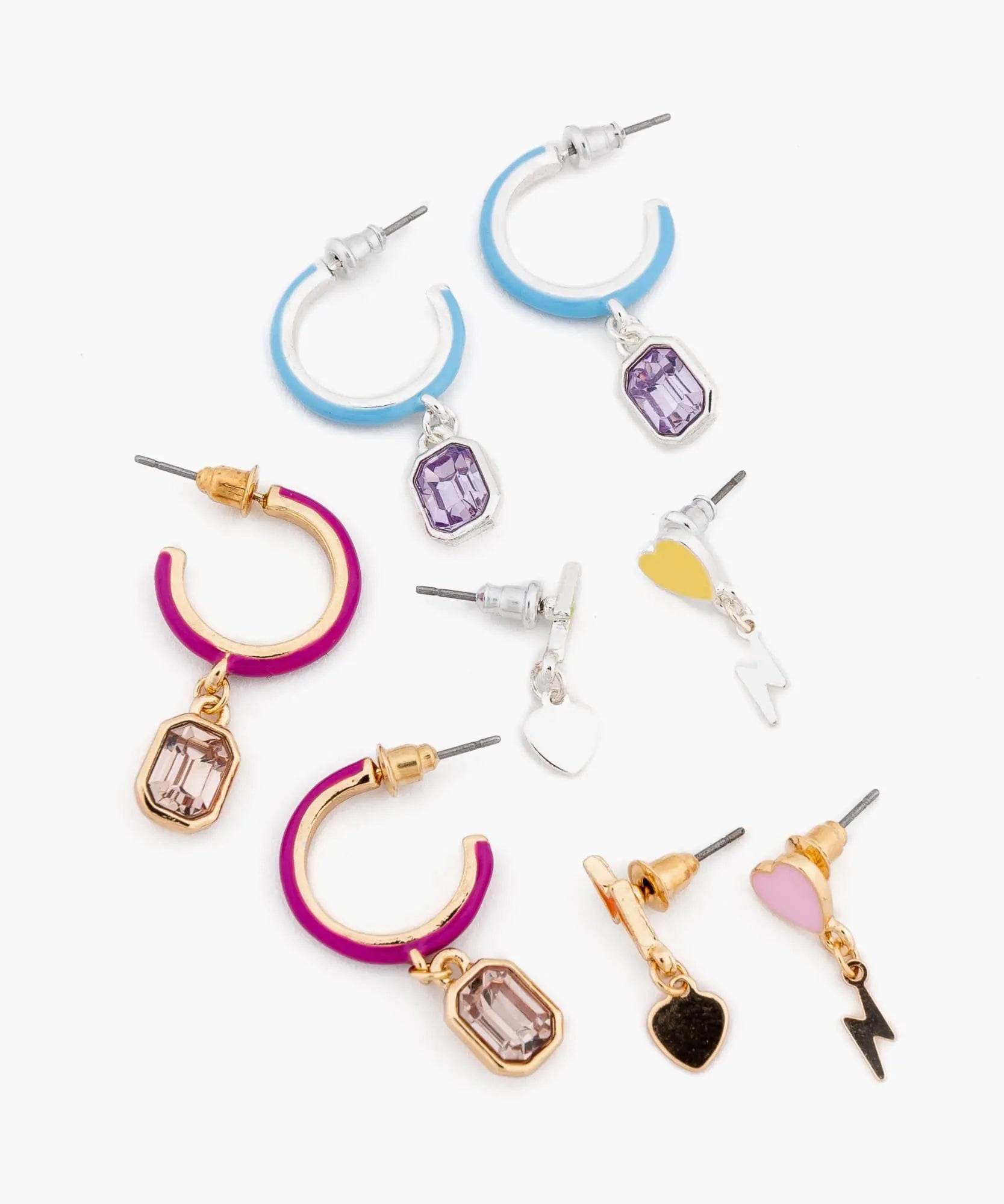 Set Aros Argollas Y Corazones