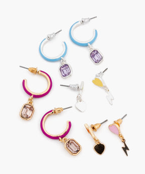 Set Aros Argollas Y Corazones