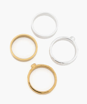 Set Anillos Acero Inoxidable Piedras Y Punto De Luz