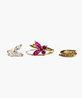 Set Aros Acero Inoxidable Hojas
