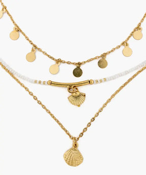 Collar Paradiso Moneda Y Conchitas