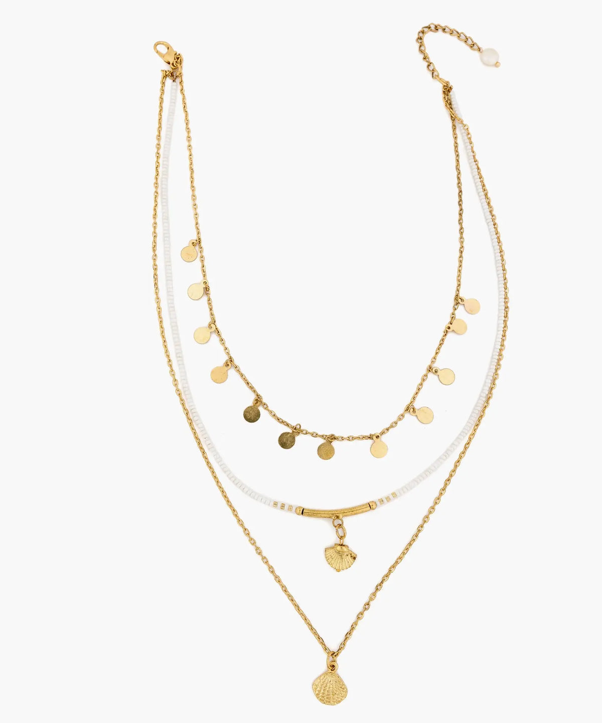 Collar Paradiso Moneda Y Conchitas