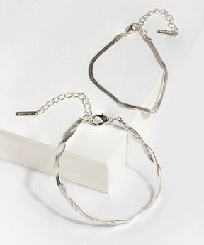 Set Pulseras Básica Y Trenzada