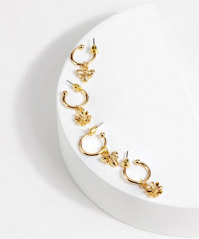 Set Aros Flor Y Abeja